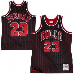 Men Chicago Bulls 23 Michael Jordan Throwback Prinstripe Jersey