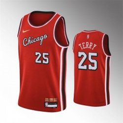 Men Chicago Bulls 25 Dalen Terry Red 75th Anniversary Stitched Basketball Jersey