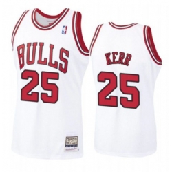 Men Chicago Bulls 25 Steve Kerr White Throwback Stitched Jerse