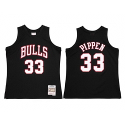 Men Chicago Bulls 33 Scottie Pippen Black 97 98 Mitchell  26 Ness Swingman Stitched Jersey