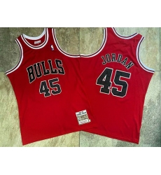 Men Chicago Bulls 45 Michael Jordan Red 1994 95 Hardwood Classics Jersey