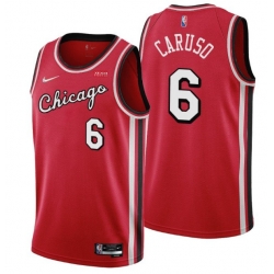 Men Chicago Bulls 6 Alex Caruso 75th Anniversary Red Edition Swingman Stitched Basketball Jersey