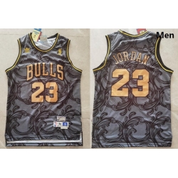 Men Chicago Bulls Michael Jordan 23 Gold Adidas NBA Jersey