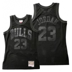 Men Chicago Bulls Michael Jordan Mitchell Ness All Black Basketball Jersey