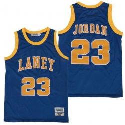 Men Laney 23 Michael Jordan High School Basketball Jersey Blue