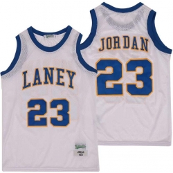 Men Laney 23 Michael Jordan High School Basketball Jersey White