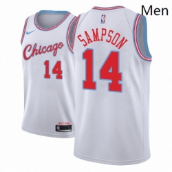 Men NBA 2018 19 Chicago Bulls 14 JaKarr Sampson City Edition White Jersey 