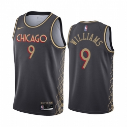 Men Nike Chicago Bulls 9 Patrick Williams Black NBA Swingman 2020 21 City Edition Jersey