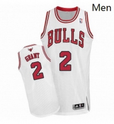 Mens Adidas Chicago Bulls 2 Jerian Grant Authentic White Home NBA Jersey