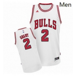 Mens Adidas Chicago Bulls 2 Jerian Grant Swingman White Home NBA Jersey