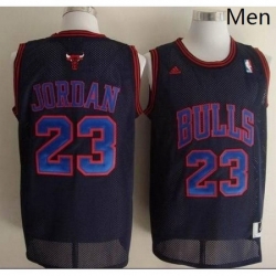 Mens Adidas Chicago Bulls 23 Michael Jordan Swingman Black Blue No NBA Jersey