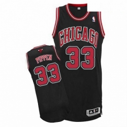 Mens Adidas Chicago Bulls 33 Scottie Pippen Authentic Black Alternate NBA Jersey