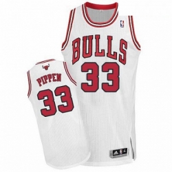 Mens Adidas Chicago Bulls 33 Scottie Pippen Authentic White Home NBA Jersey