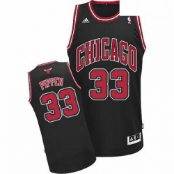 Mens Adidas Chicago Bulls 33 Scottie Pippen Swingman Black Alternate NBA Jersey