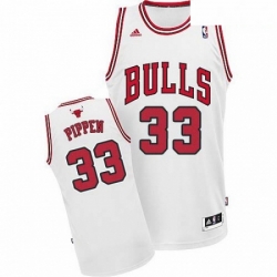 Mens Adidas Chicago Bulls 33 Scottie Pippen Swingman White Home NBA Jersey