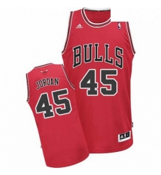 Mens Adidas Chicago Bulls 45 Michael Jordan Swingman Red Road NBA Jersey