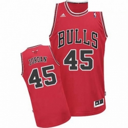 Mens Adidas Chicago Bulls 45 Michael Jordan Swingman Red Road NBA Jersey