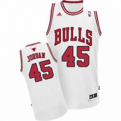 Mens Adidas Chicago Bulls 45 Michael Jordan Swingman White Home NBA Jersey
