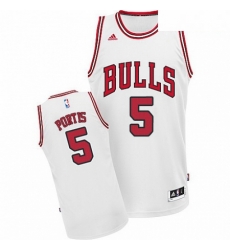Mens Adidas Chicago Bulls 5 Bobby Portis Swingman White Home NBA Jersey 
