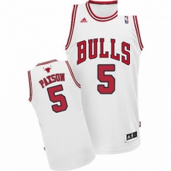 Mens Adidas Chicago Bulls 5 John Paxson Swingman White Home NBA Jersey 