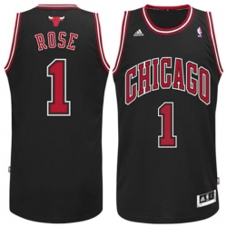 Mens Adidas Chicago Bulls Derrick Rose Authentic Black Alternate NBA Jersey