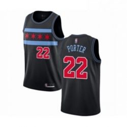 Mens Chicago Bulls 22 Otto Porter Authentic Black Basketball Jersey City Edition 
