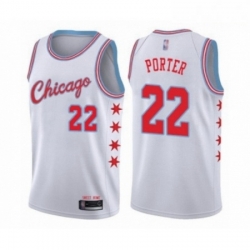 Mens Chicago Bulls 22 Otto Porter Authentic White Basketball Jersey City Edition 