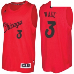 Mens Chicago Bulls 3 Dwyane Wade adidas Red 2016 2017 Christmas Day NBA Swingman Jersey 