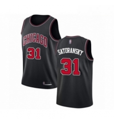 Mens Chicago Bulls 31 Tomas Satoransky Authentic Black Basketball Jersey Statement Edition 