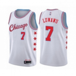 Mens Chicago Bulls 7 Timothe Luwawu Authentic White Basketball Jersey City Edition 
