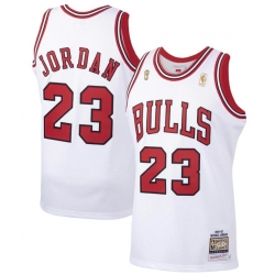 Men's Mitchell & Ness Michael Jordan White Chicago Bulls 1996-97 Hardwood Classics Authentic Player Jersey