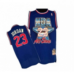 Mens Mitchell and Ness Chicago Bulls 23 Michael Jordan Authentic Blue 1992 All Star Throwback NBA Jersey