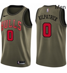 Mens Nike Chicago Bulls 0 Sean Kilpatrick Swingman Green Salute to Service NBA Jersey 