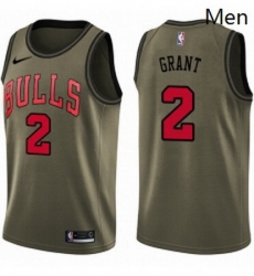 Mens Nike Chicago Bulls 2 Jerian Grant Swingman Green Salute to Service NBA Jersey
