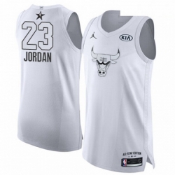 Mens Nike Chicago Bulls 23 Michael Jordan Authentic White 2018 All Star Game