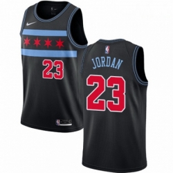 Mens Nike Chicago Bulls 23 Michael Jordan Swingman Black NBA Jersey City Edition