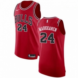 Mens Nike Chicago Bulls 24 Lauri Markkanen Authentic Red Road NBA Jersey Icon Edition