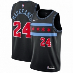 Mens Nike Chicago Bulls 24 Lauri Markkanen Swingman Black NBA Jersey City Edition