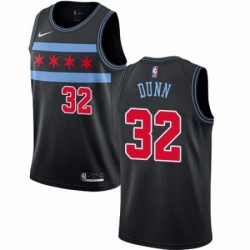 Mens Nike Chicago Bulls 32 Kris Dunn Swingman Black NBA Jersey City Edition