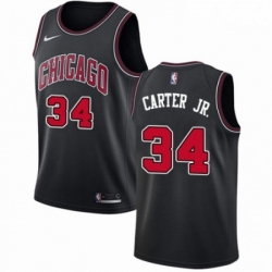 Mens Nike Chicago Bulls 34 Wendell Carter Jr Swingman Black NBA Jersey Statement Edition 