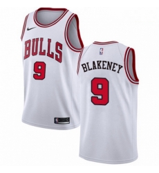 Mens Nike Chicago Bulls 9 Antonio Blakeney Swingman White NBA Jersey Association Edition 