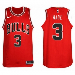 Nike NBA Chicago Bulls 3 Dwyane Wade Jersey 2017 18 New Season Red Jersey 