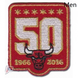 Stitched Chicago Bulls 50th Anniversary Season Logo Red Jersey Patch