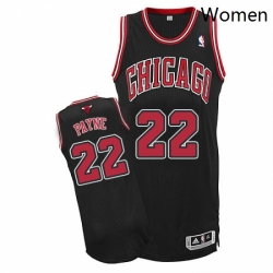 Womens Adidas Chicago Bulls 22 Cameron Payne Authentic Black Alternate NBA Jersey