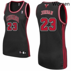 Womens Adidas Chicago Bulls 23 Michael Jordan Authentic Black Alternate NBA Jersey