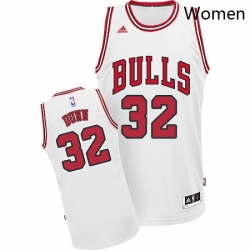 Womens Adidas Chicago Bulls 32 Kris Dunn Swingman White Home NBA Jersey