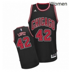 Womens Adidas Chicago Bulls 42 Robin Lopez Swingman Black Alternate NBA Jersey