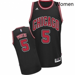 Womens Adidas Chicago Bulls 5 Bobby Portis Swingman Black Alternate NBA Jersey 