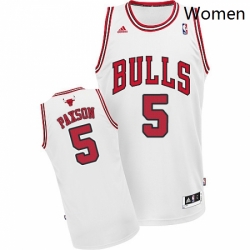 Womens Adidas Chicago Bulls 5 John Paxson Swingman White Home NBA Jersey 