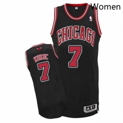Womens Adidas Chicago Bulls 7 Toni Kukoc Authentic Black Alternate NBA Jersey